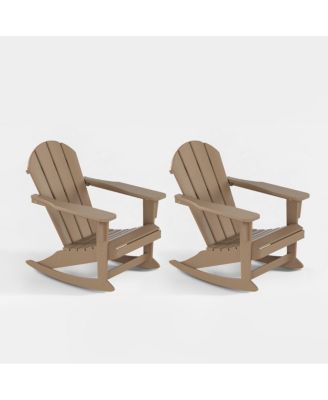 Outdoor Patio Porch Rocking Adirondack Chair (Set of 2)