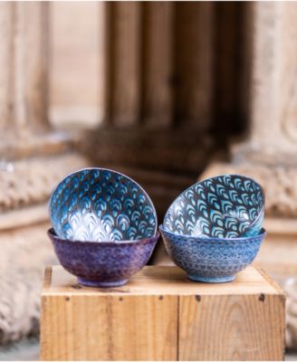 Set of Four Ooh La La Terrin Assorted Bowls, 24 oz