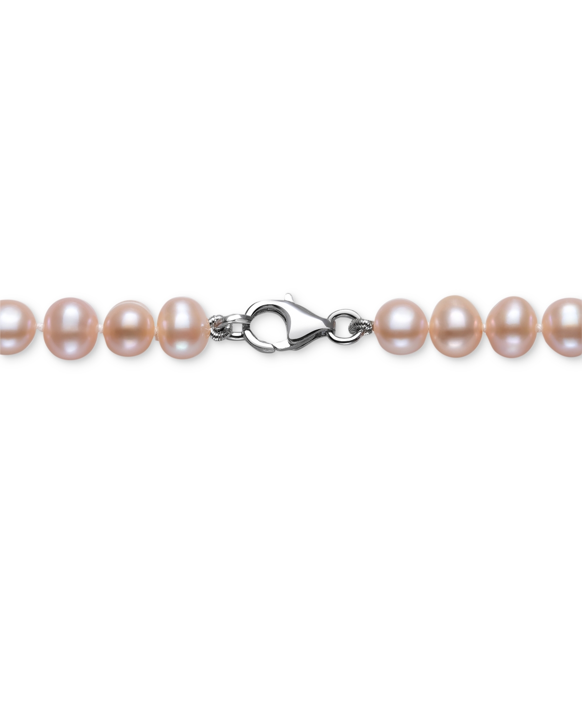 White Cultured Freshwater Pearl (6mm) Necklace and Matching Stud (7-1/2mm) Earrings Set in Sterling Silver
