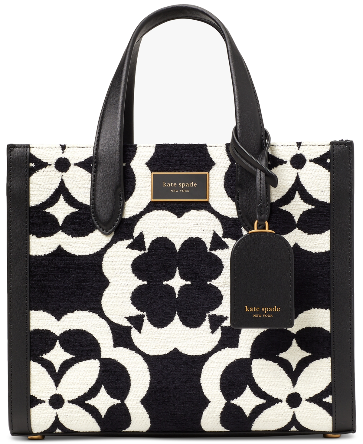 Kate Spade Sam Floral Embossed Pebble Leather Shoulder Bag In Black Multi