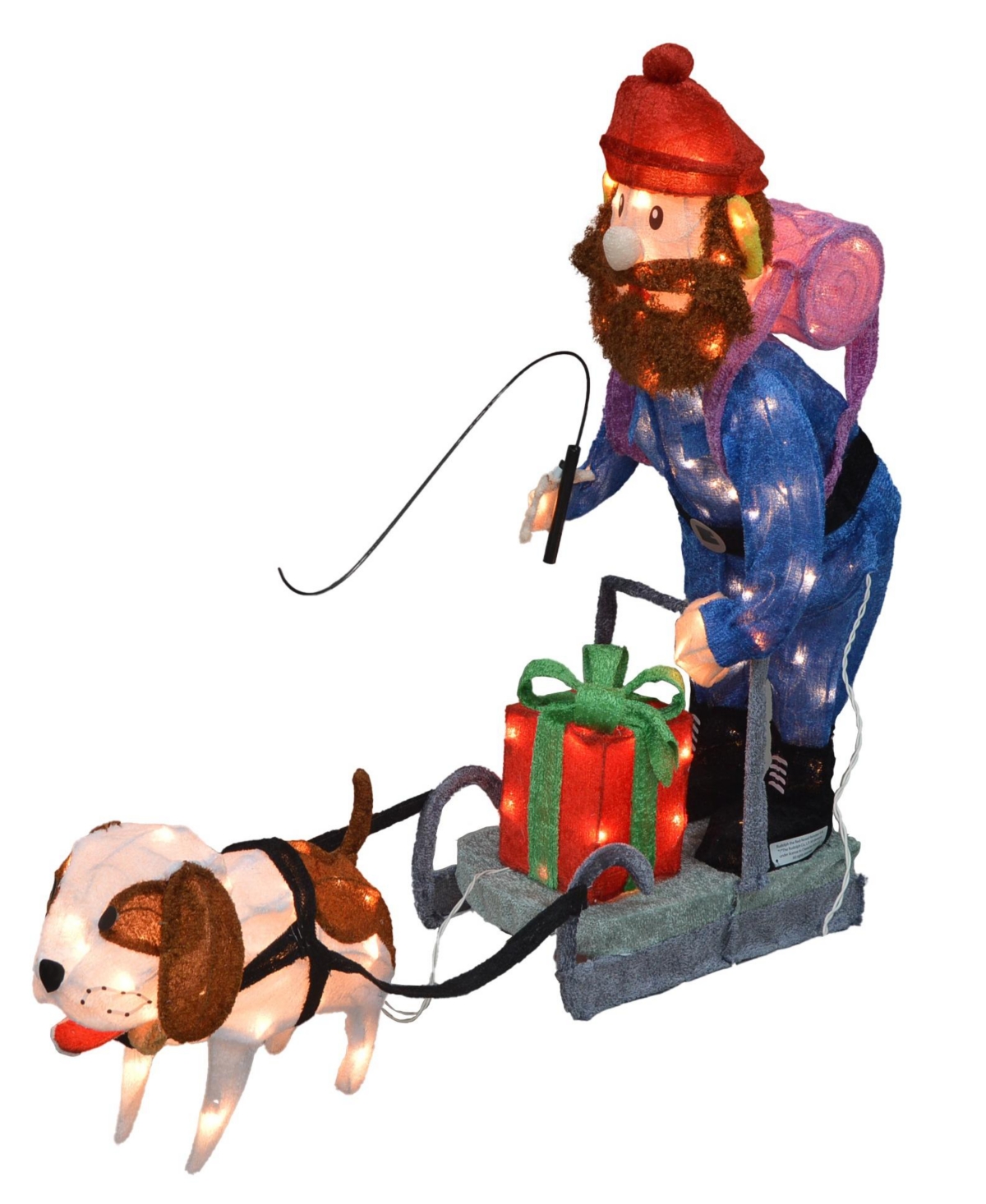 Northlight Lighted Yukon Cornelius On Dog Sled 3 Dimensional Outdoor Christmas Decoration, 34" In Blue