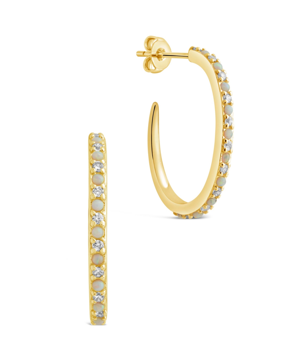 Sterling Forever Lorna Hoops In Gold