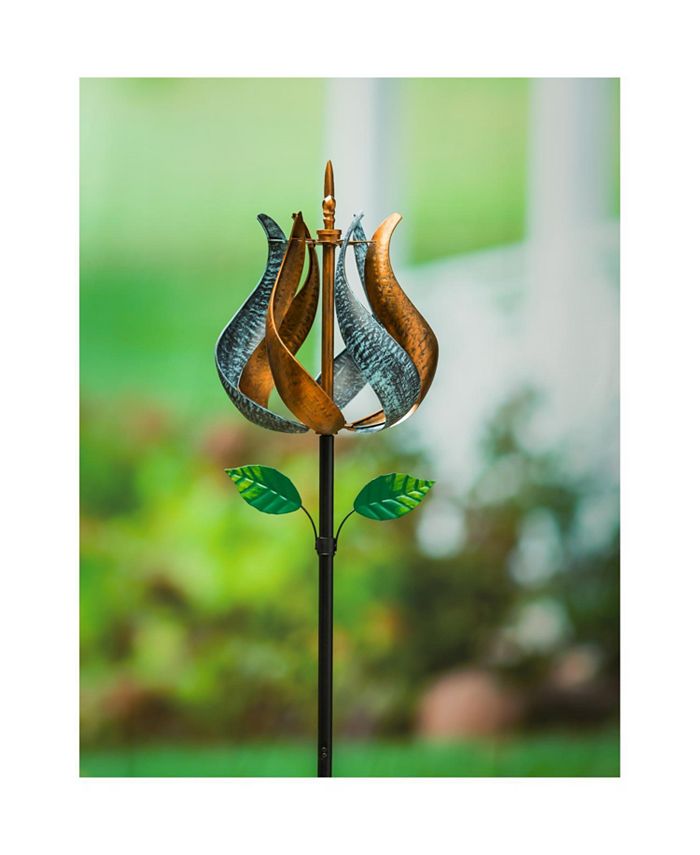 Evergreen 75"H Wind Spinner, Green Flower Center Swirl Macy's