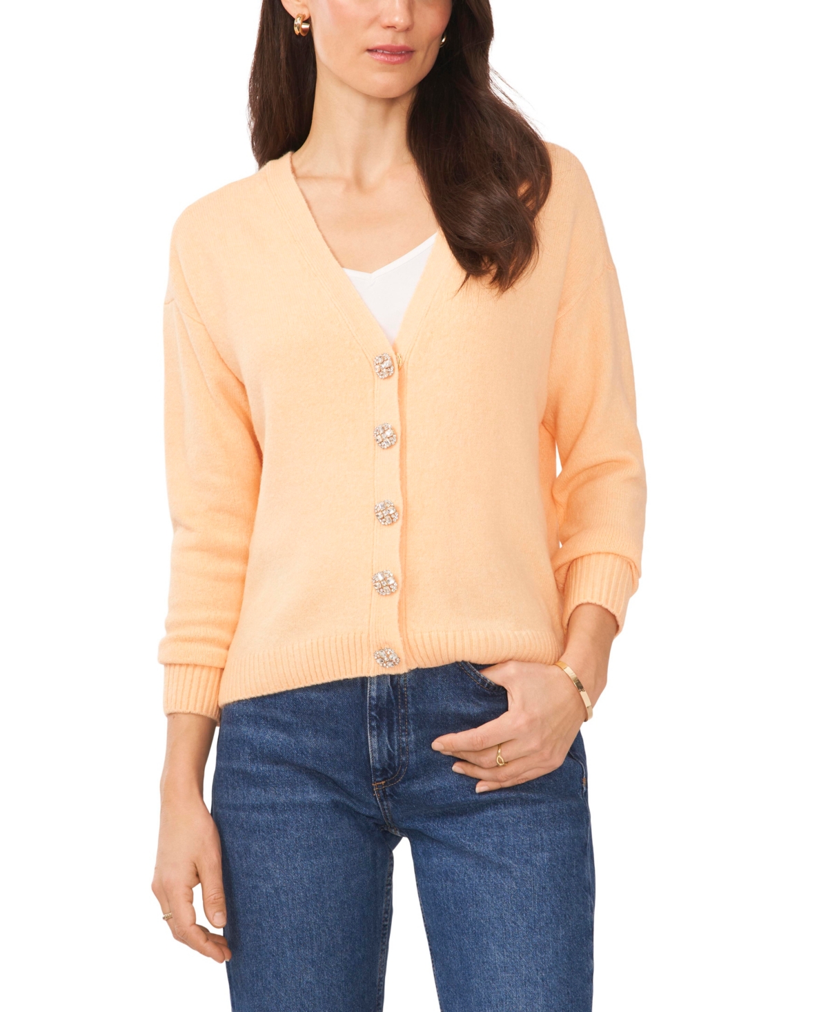 Vince Camuto Women's Button V-neck Sweater