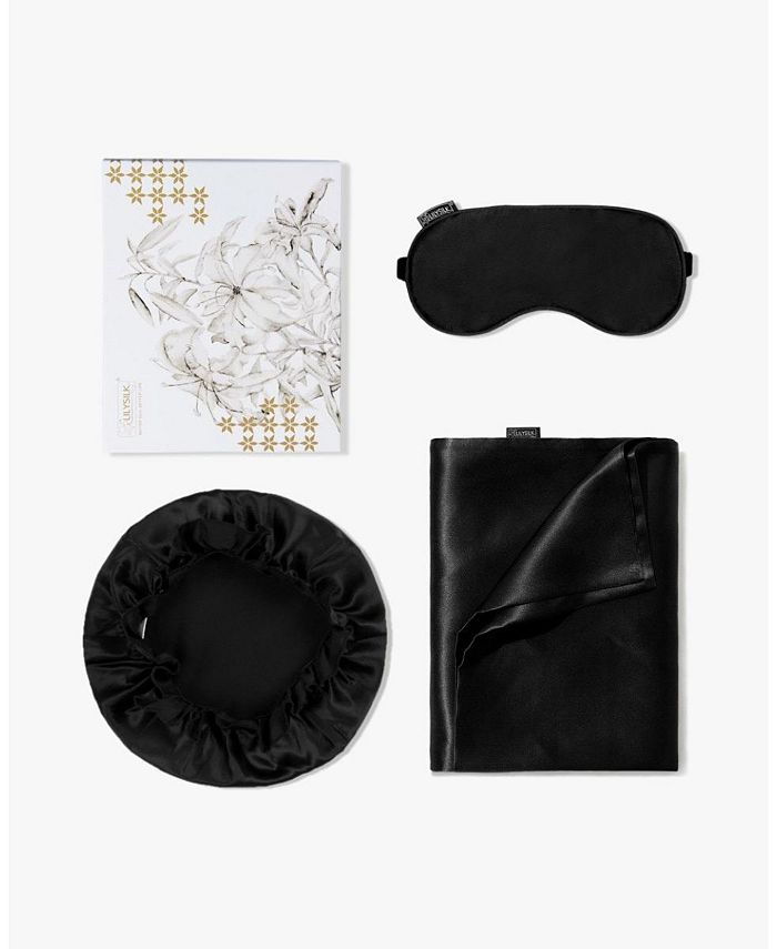LILYSILK Monogrammed Silk Beauty Sleep Set Queen, Include 1 Silk Eye