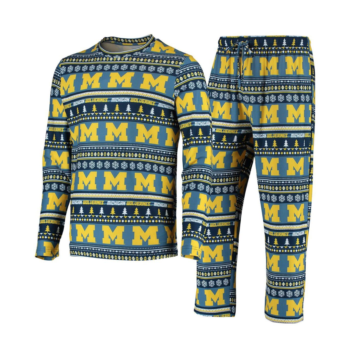 Мужская пижама Concepts Sport Michigan Wolverines Ugly Sweater, Navy — фото 1