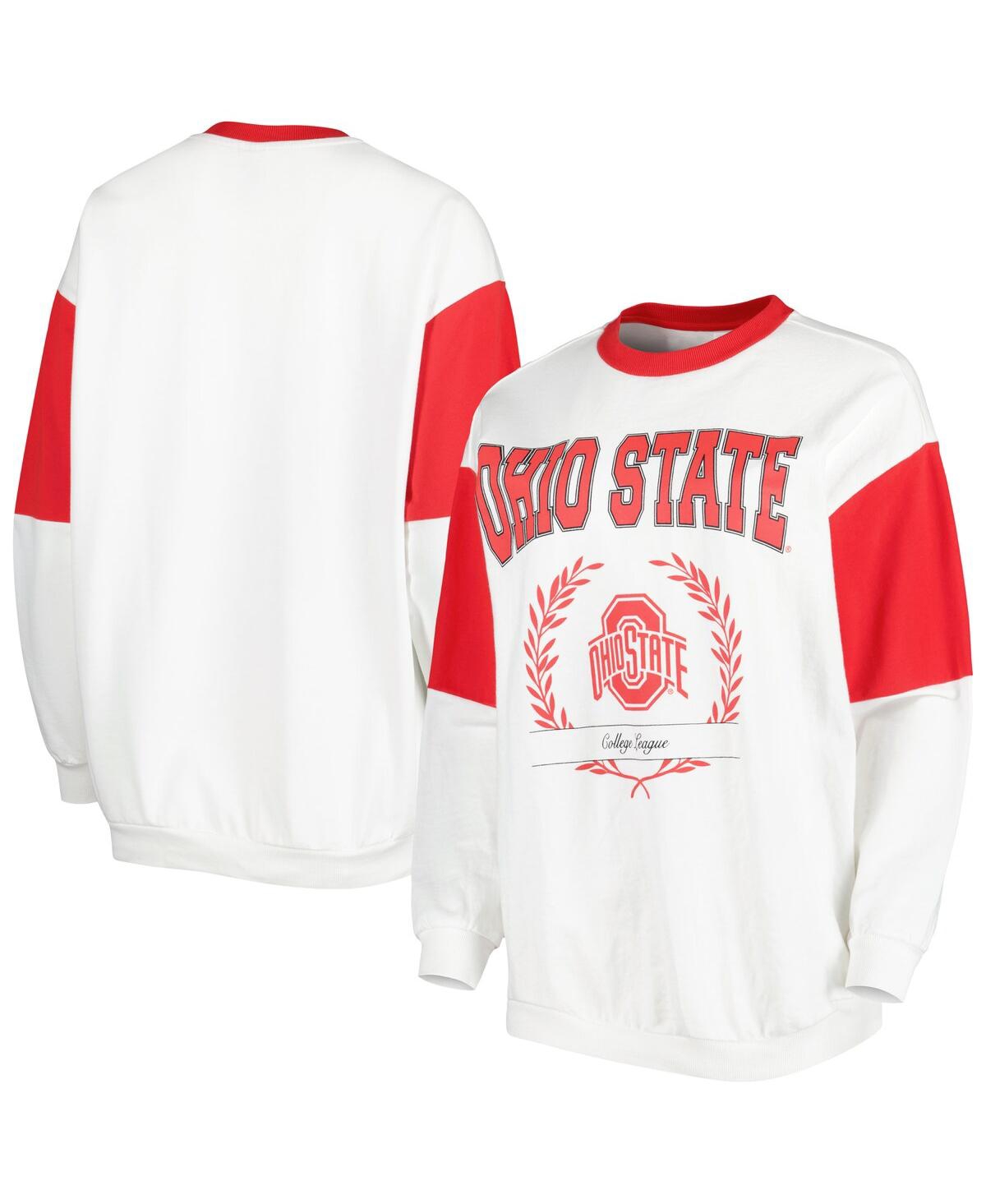Shop Gameday Couture Women's  White Ohio State Buckeyes It's A Vibe Dolman Pullover Sweatshirt