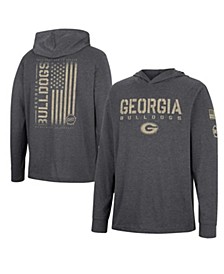 Men's Charcoal Georgia Bulldogs Team OHT Military-Inspired Appreciation Hoodie Long Sleeve T-shirt
