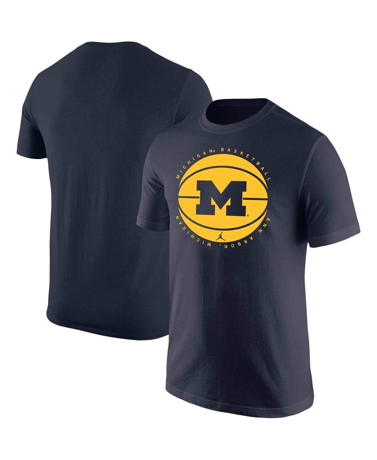 Jordan Men's  Navy Michigan Wolverines Basketball Team Issue T-shirt