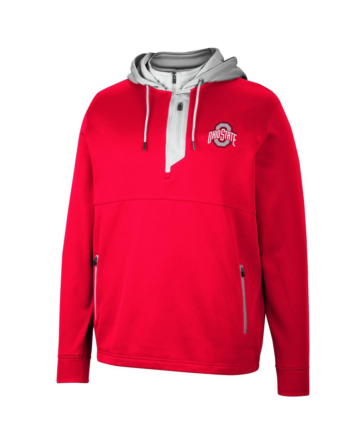 Shop Colosseum Men's  Scarlet Ohio State Buckeyes Luge 3.0 Quarter-zip Hoodie