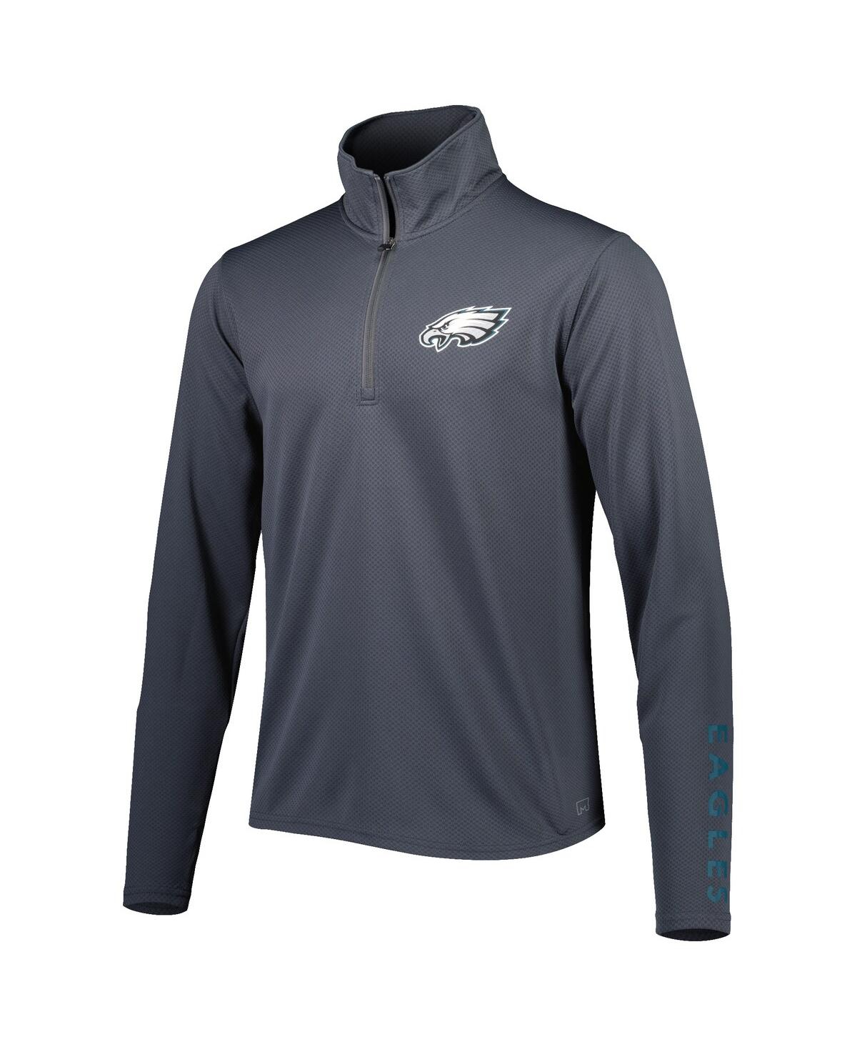 Shop Msx By Michael Strahan Men's  Charcoal Philadelphia Eagles Half-zip Hoodie