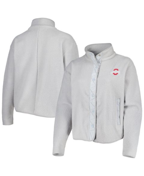 Женские куртки Profile Gray Ohio State Buckeyes Plus Size Wheelhouse Sherpa Full-Snap Jacket