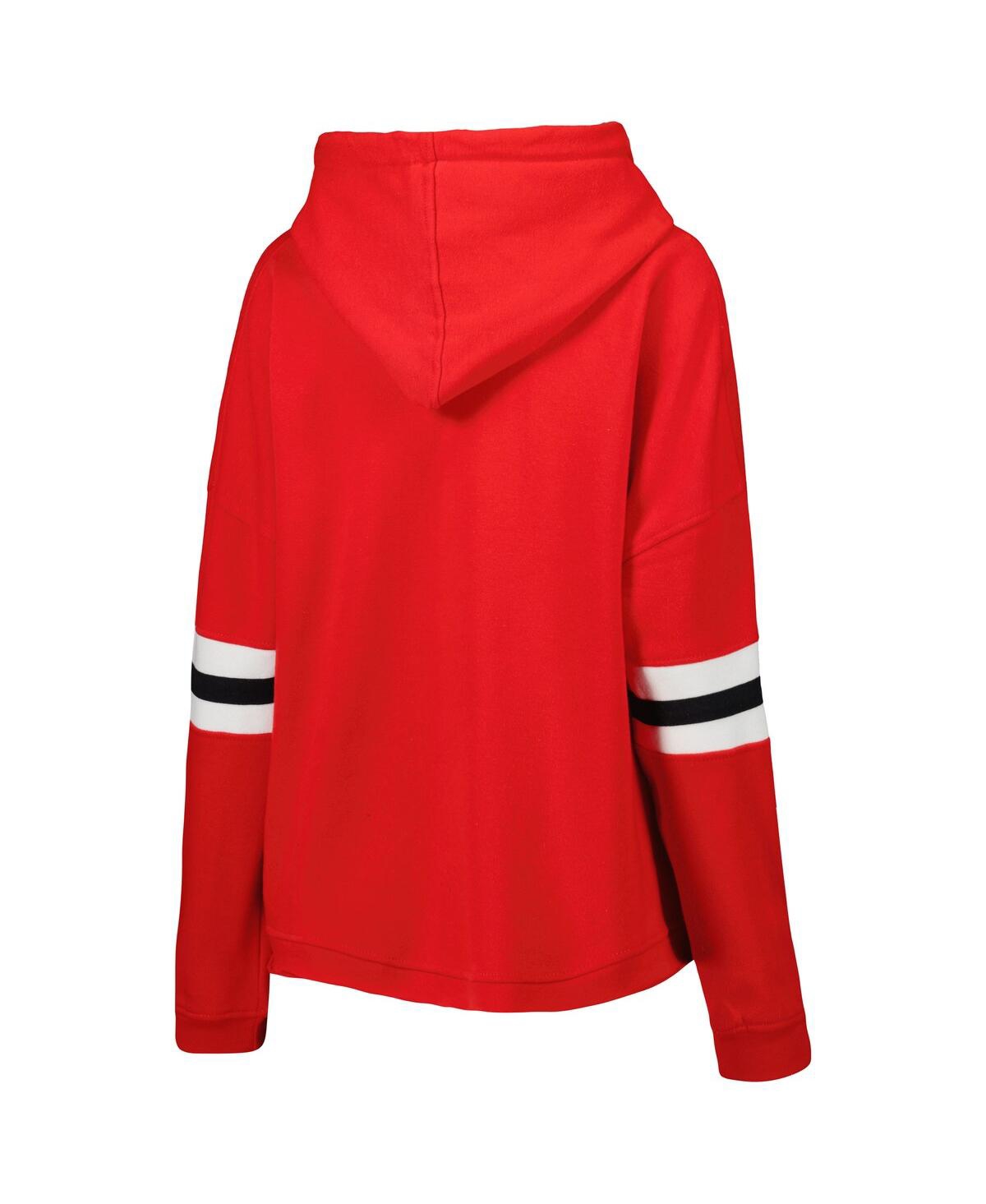 PRESSBOX WOMEN'S PRESSBOX RED GEORGIA BULLDOGS SUPER PENNANT PULLOVER HOODIE 
