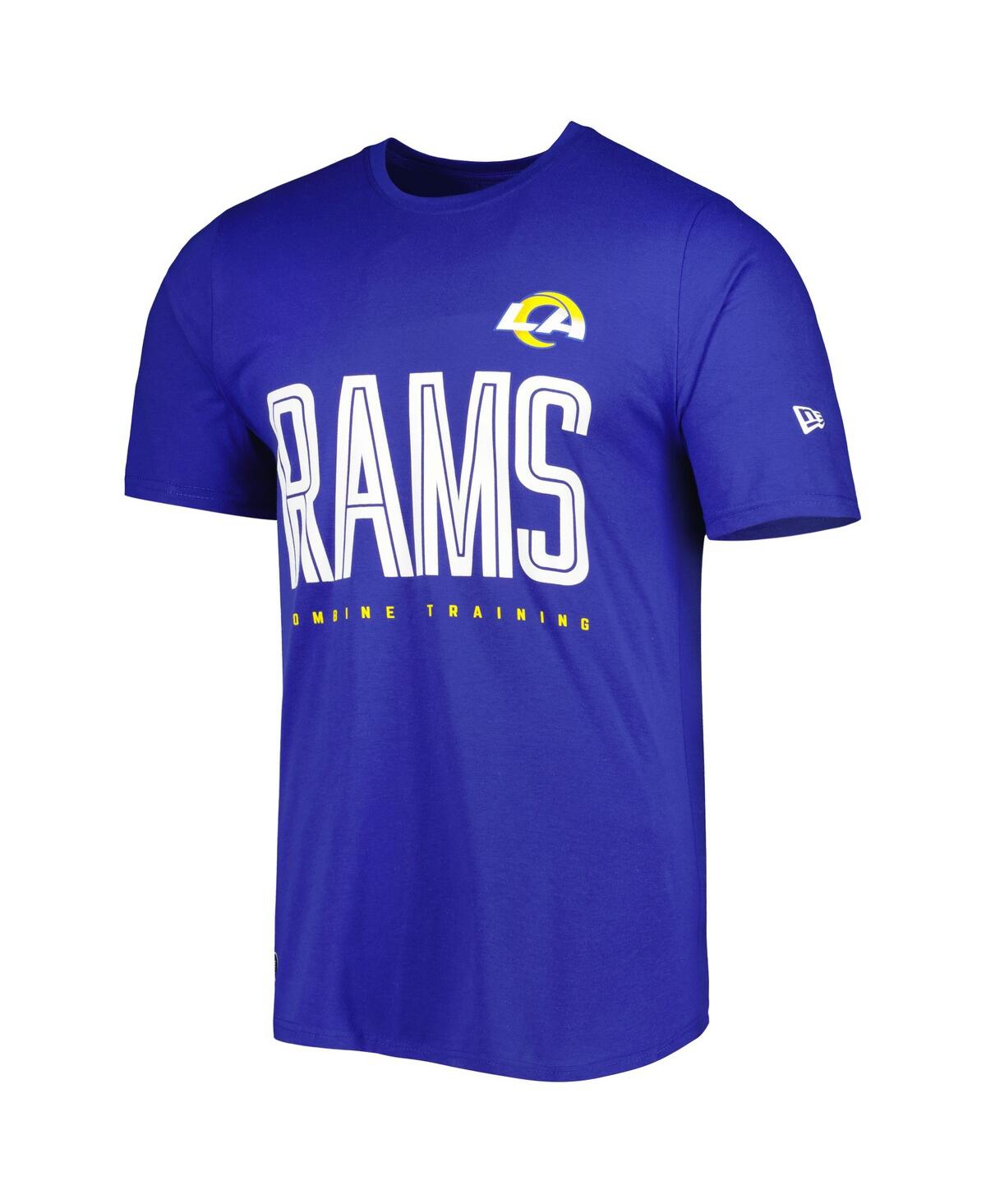 Shop New Era Men's  Royal Los Angeles Rams Combine Authentic Training Huddle Up T-shirt