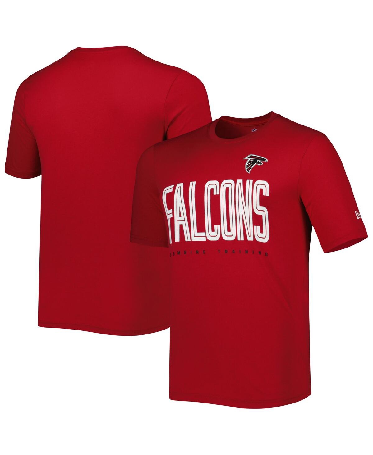 NEW ERA MEN'S NEW ERA RED ATLANTA FALCONS COMBINE AUTHENTIC TRAINING HUDDLE UP T-SHIRT 