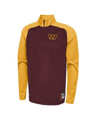 Men's Burgundy Washington Commanders Combine Authentic O-Line Raglan Half-Zip Jacket