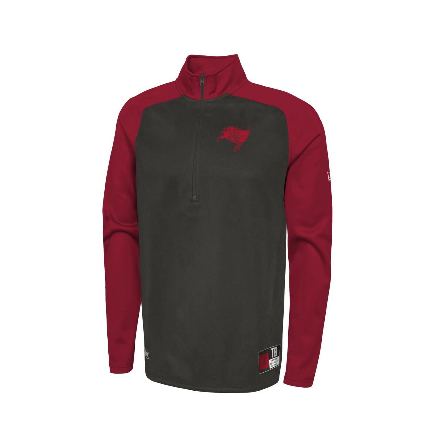 Мужская куртка New Era Black Tampa Bay Buccaneers Combine Authentic O-Line Raglan Half-Zip — фото 3