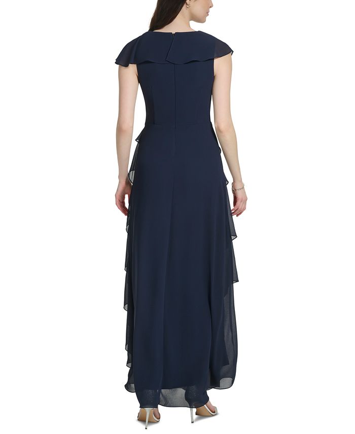 Jessica Howard Women's Ruffled Rhinestone-Embellished Gown - Macy's