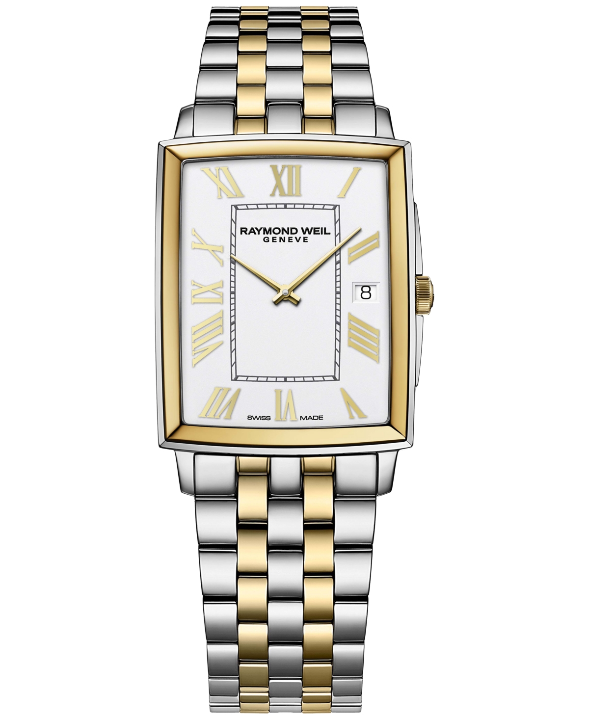 Raymond Weil Women's Swiss Toccata Diamond (1/20 Ct. T.w.) Two-tone Stainless Steel Bracelet Watch 37x30mm In White
