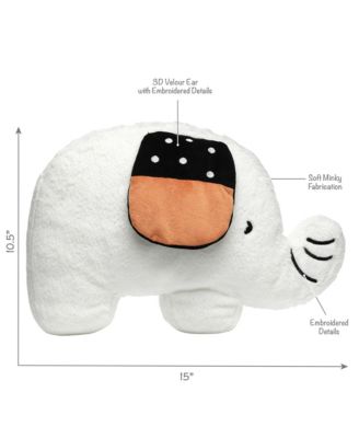 Patchwork Jungle Pillow Plush White Elephant Stuffed Animal Toy