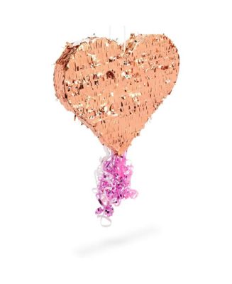 Sparkle and Bash Small Heart Pull String Pinata for Valentine’s (15.7 x ...
