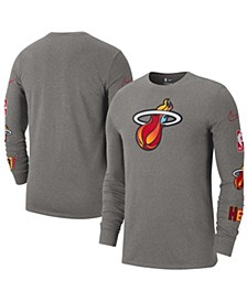 Men's Heather Charcoal Miami Heat 2022/23 City Edition Essential Expressive Long Sleeve T-shirt