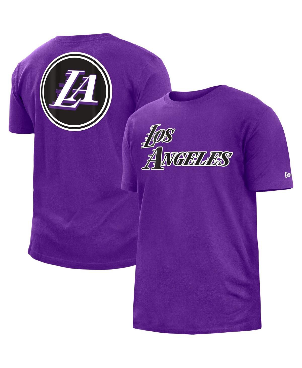 Men's New EraLos Angeles Lakers 2022/23 City Edition Brushed Jersey T-shirt - Purple