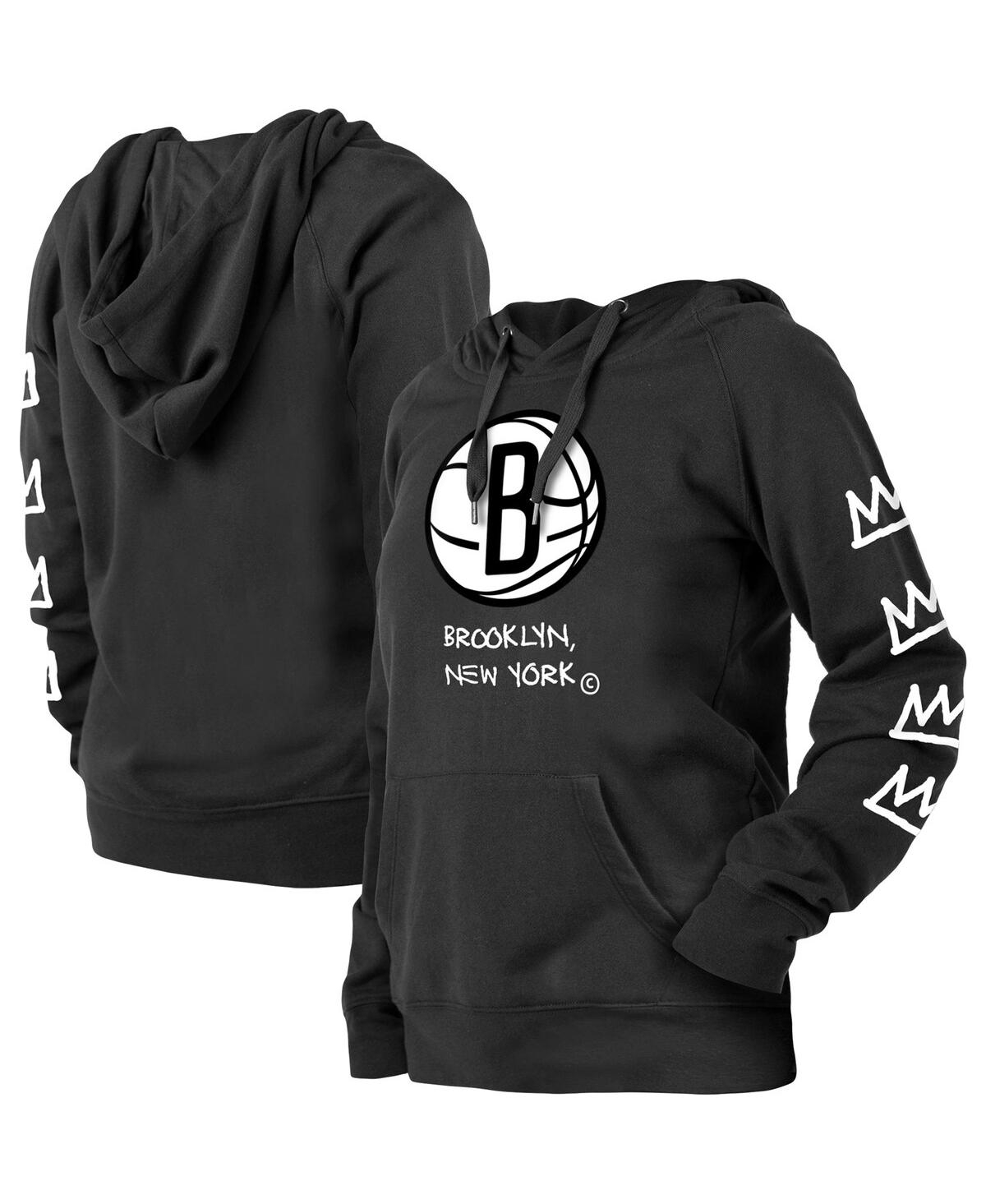 NEW ERA WOMEN'S NEW ERA BLACK BROOKLYN NETS 2022/23 CITY EDITION PULLOVER HOODIE 