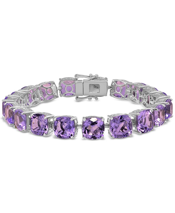 Macy s Green Quartz Link Bracelet 38 ct. t.w. in Sterling Silver