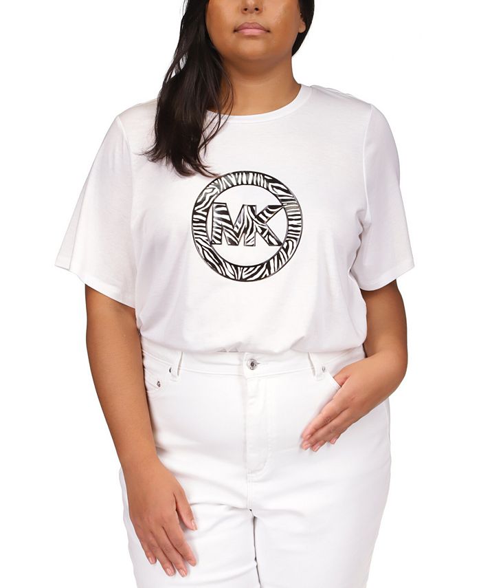 Michael Kors Plus Size Zebra Charm Logo T-Shirt & Reviews - Tops - Plus  Sizes - Macy's