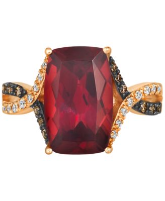 Pomegranate Garnet (6-3/4 ct. t.w.) & Diamond (1/4 ct. t.w.) Statement Ring in 14k Rose Gold