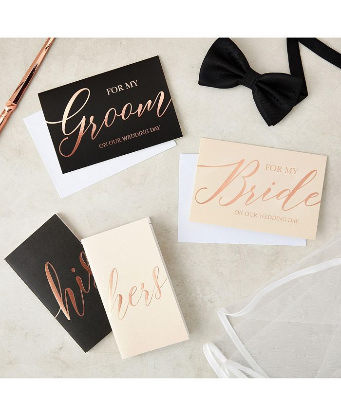 Paper Junkie Wedding Vow Books and Cards with Envelopes (4 Piece Set