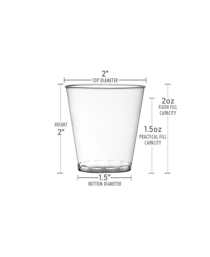 Smarty Had A Party 2 oz. Clear Round Plastic Disposable Shot Glasses