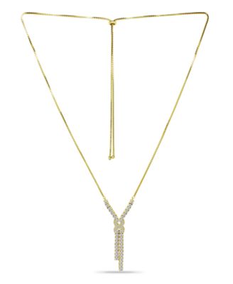 Cubic Zirconia Infinity Frontal Drop Adjustable Necklace (6.6 ct. t.w.) in 18K Sterling Silver or Sterling Silver