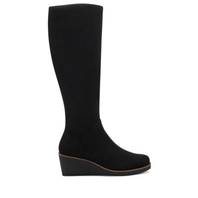 Women's Tall Binocular Wide Calf Wedge Boots