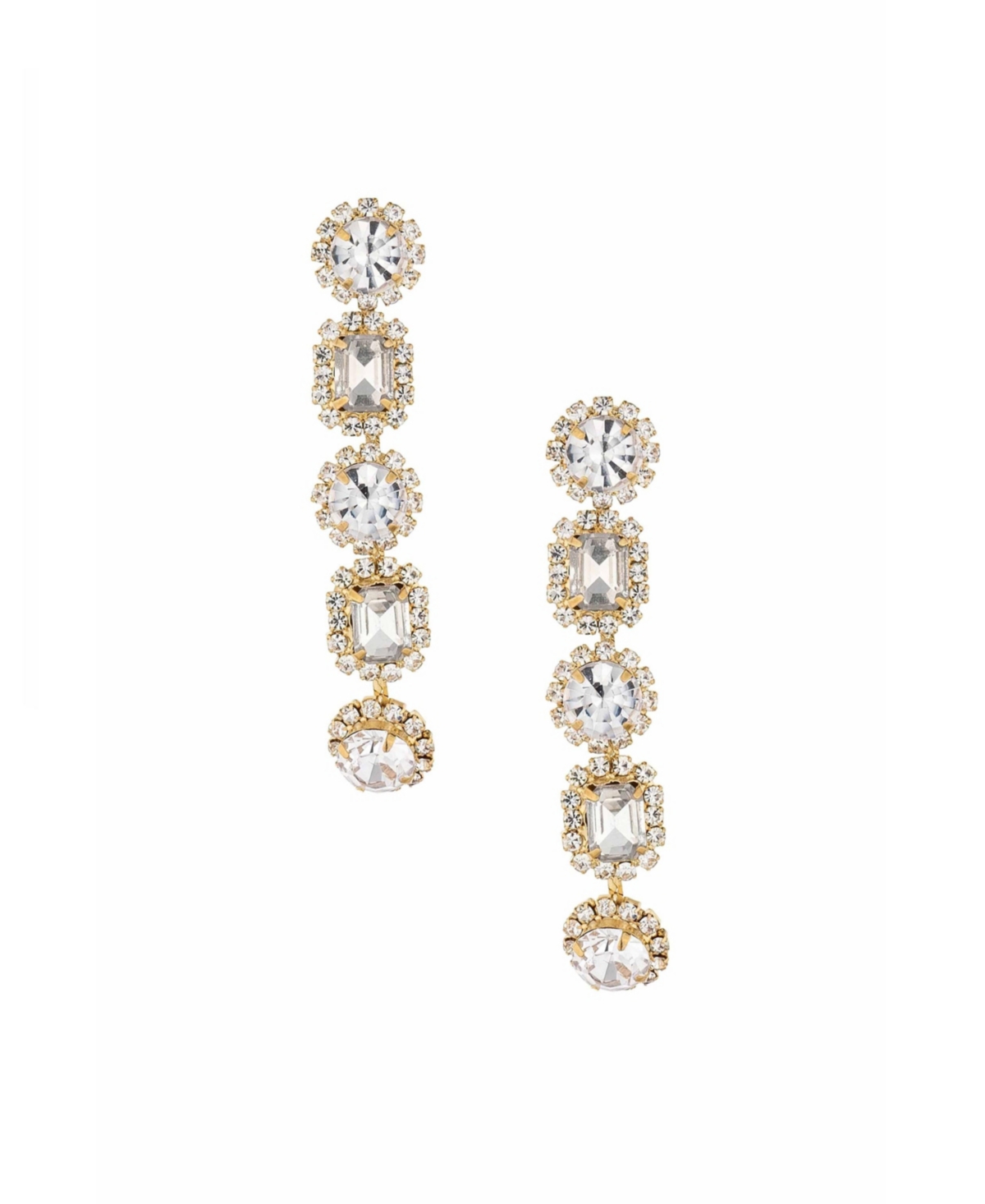 Shop Ettika Crystal Droplets Earrings In 18k Gold Plating