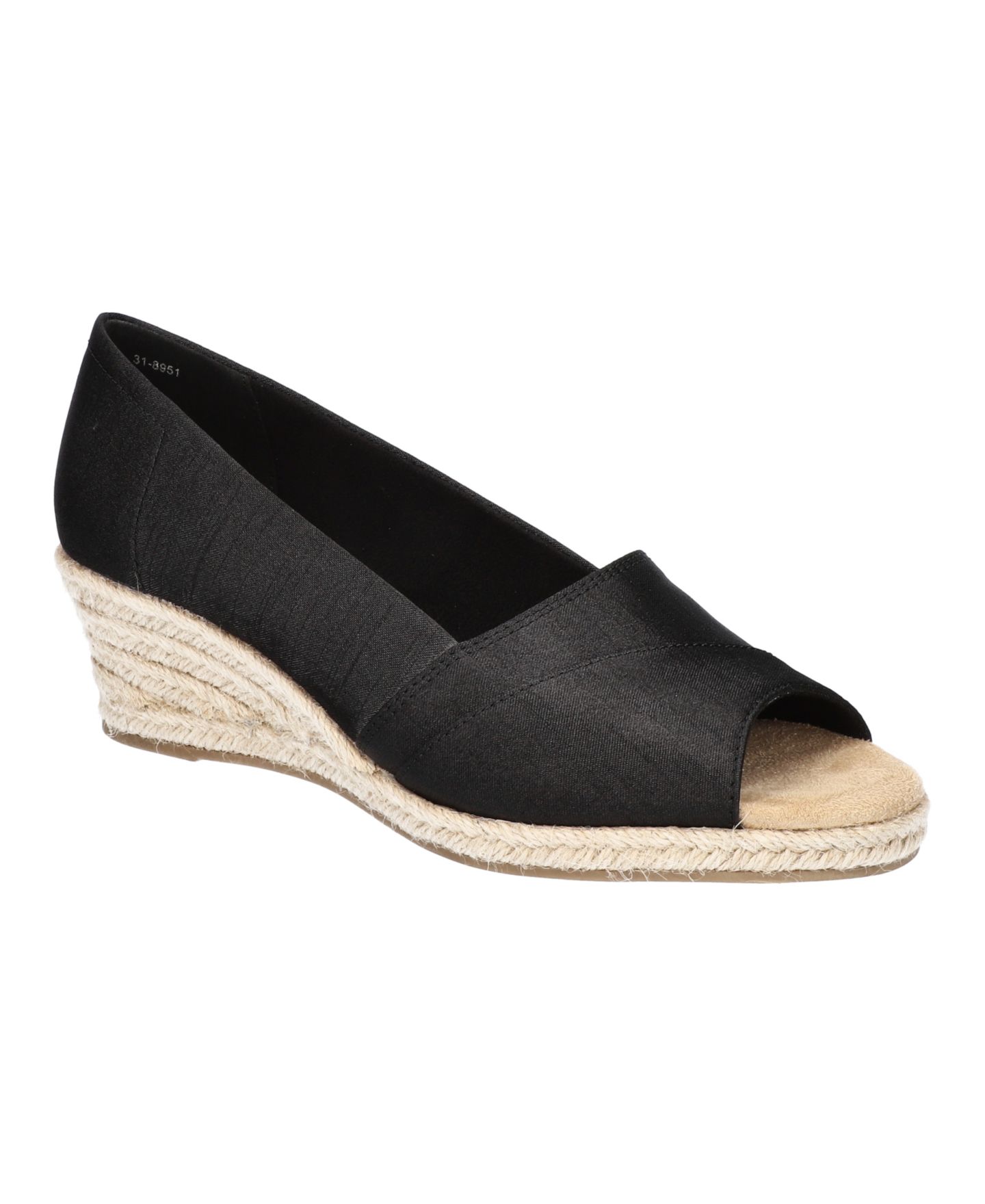 Женские сандалии Easy Street Jasper Super Flex Espadrille, цвет: Чёрный шёлковый — фото 1