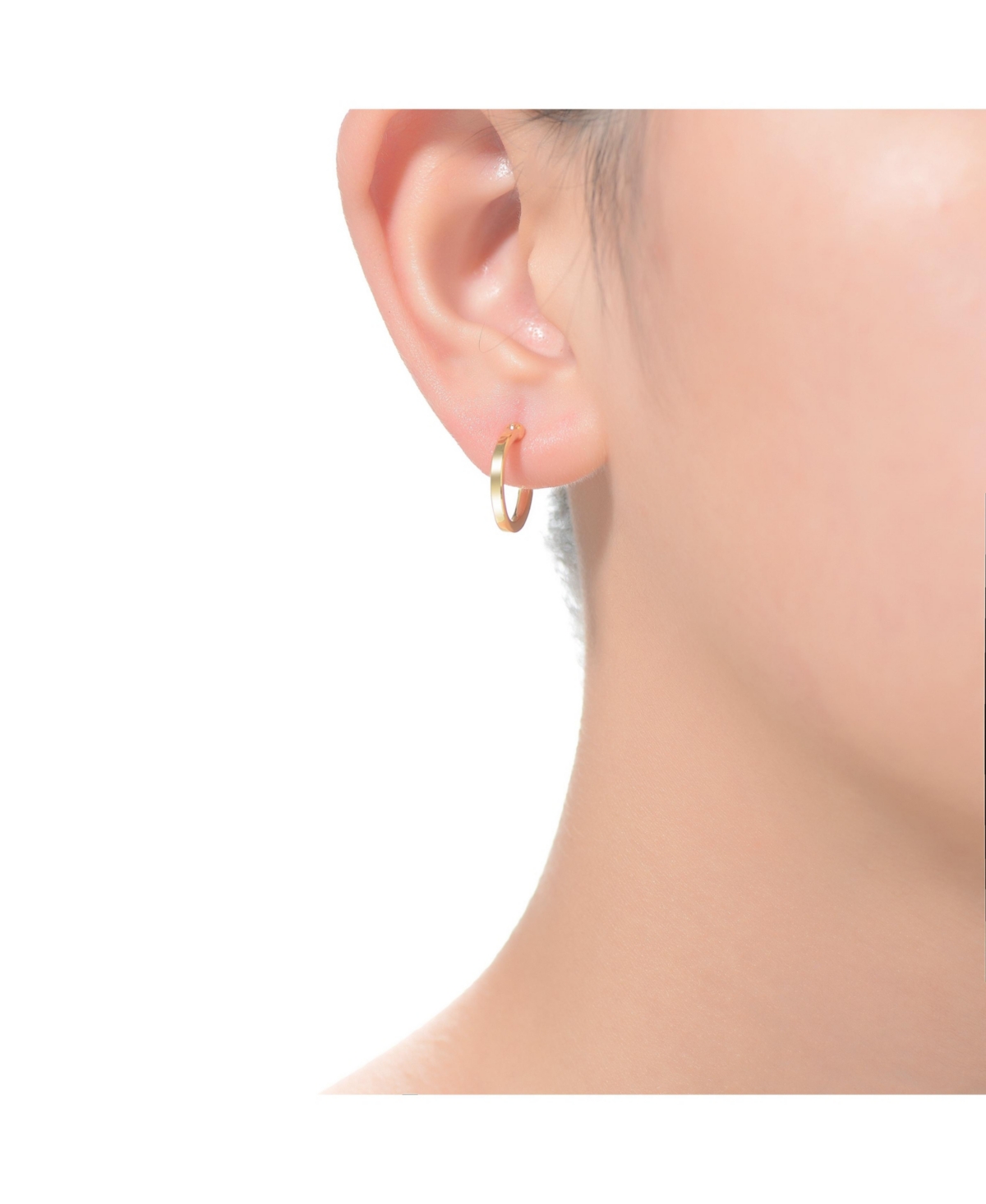 Genevive Radiant Sterling Silver & 14KPlated Cubic Zirconia Hoop Earrings - Gold