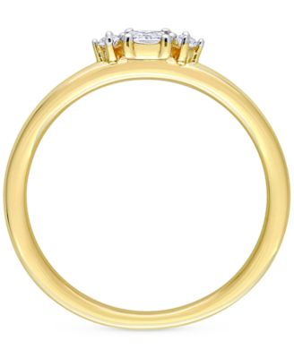 Diamond 3-Stone Engagement Ring (1/6 ct. t.w.) in 14k Gold