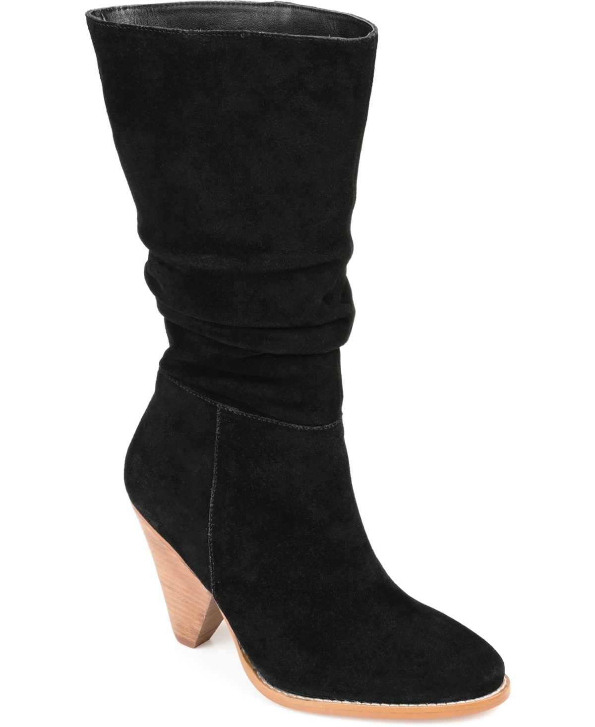 Journee Signature Women's Syrinn Cone Heel Dress Boots In Black