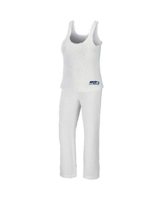 Women's Cream Seattle Seahawks Cozy Scoop Neck Tank Top Pants Sleep Set