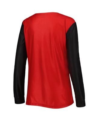 Women's Red Wisconsin Badgers Ugly Long Sleeve T-shirt and Pajama Pants Sleep Set