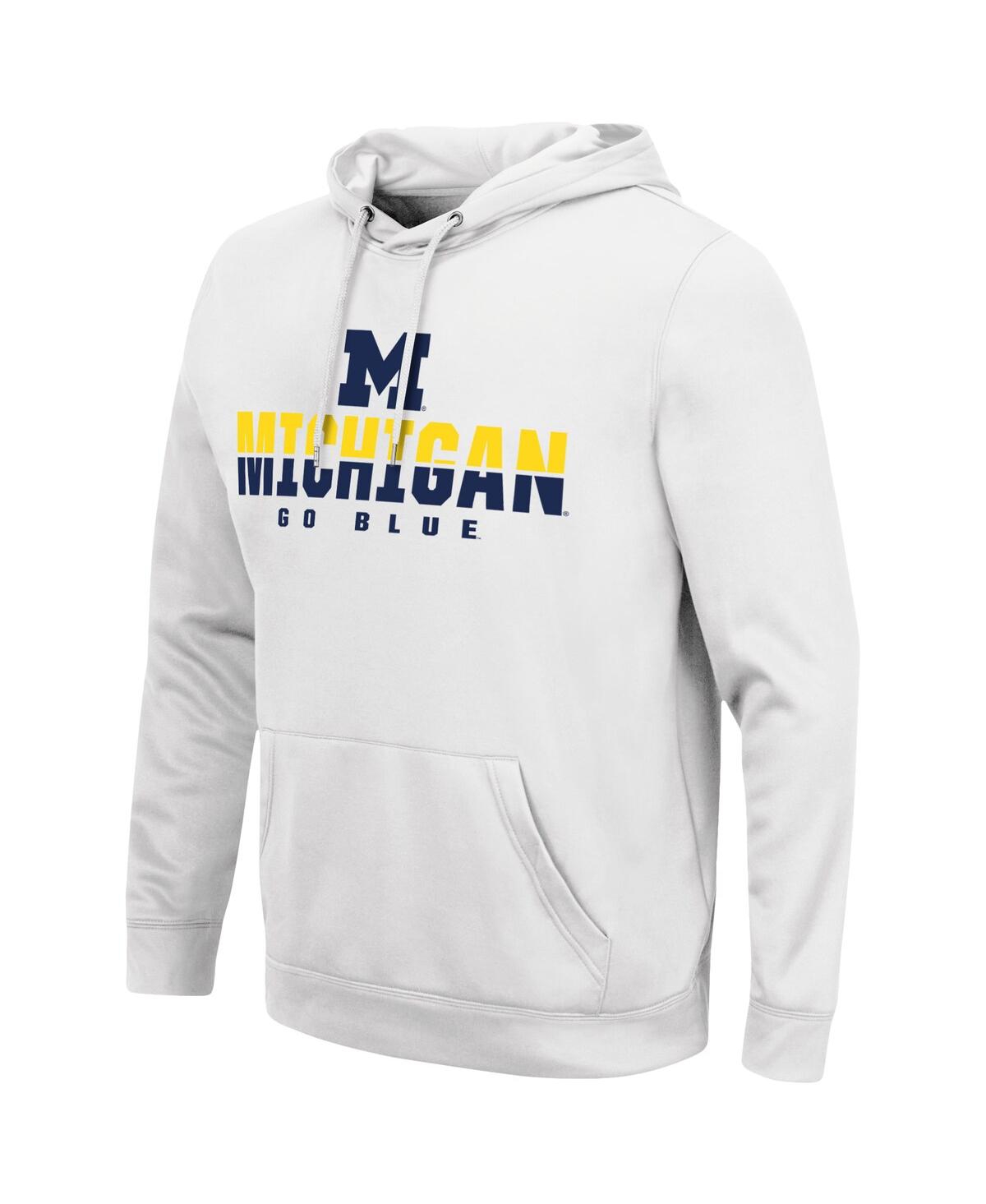 Colosseum White Michigan Wolverines Lantern Pullover Hoodie In White