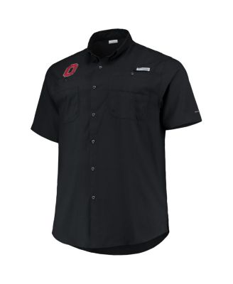 Men's Black Ohio State Buckeyes Big and Tall Tamiami Omni-Shade Button-Down Shirt