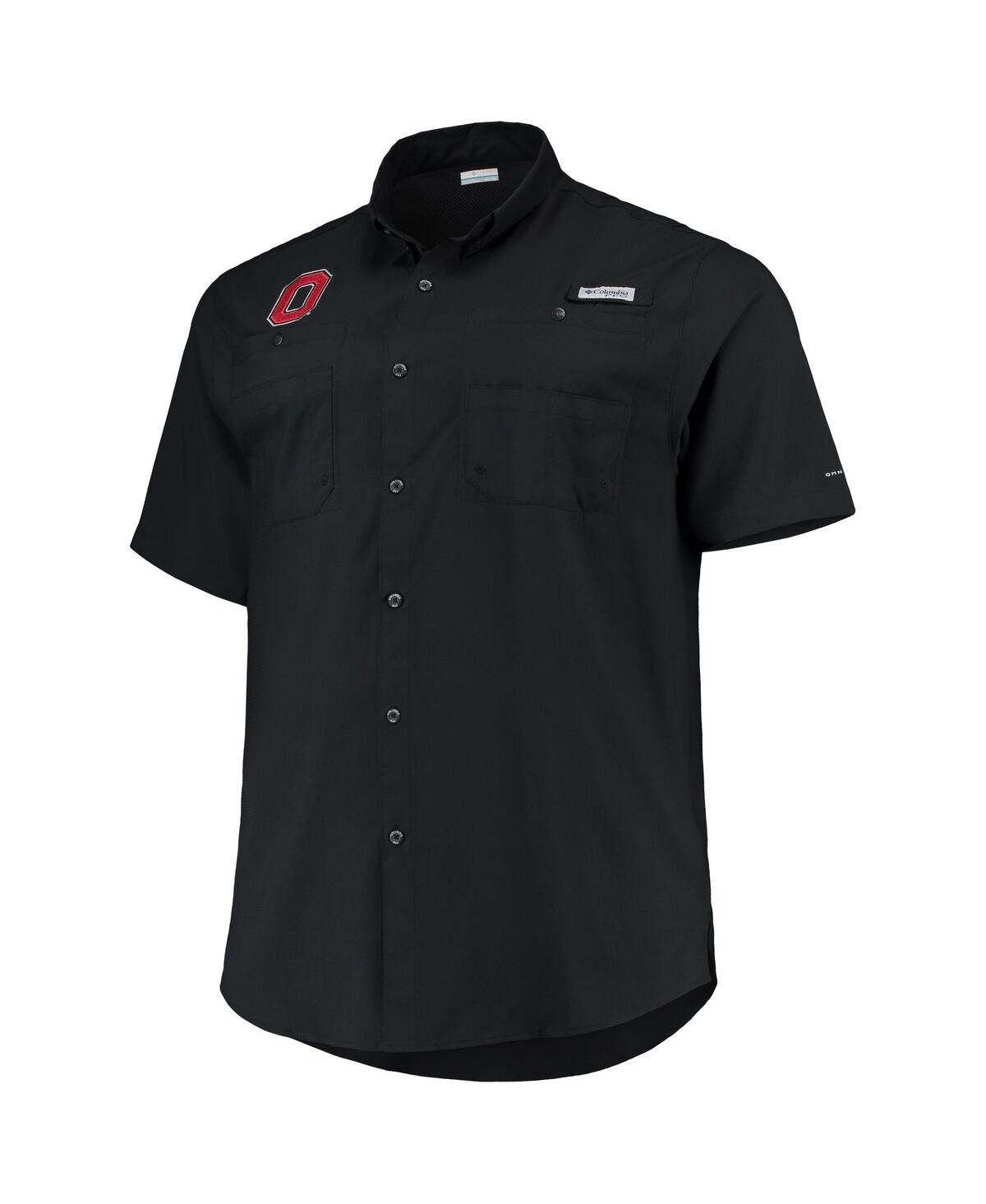 Shop Columbia Men's  Black Ohio State Buckeyes Big And Tall Tamiami Omni-shade Button-down Shirt