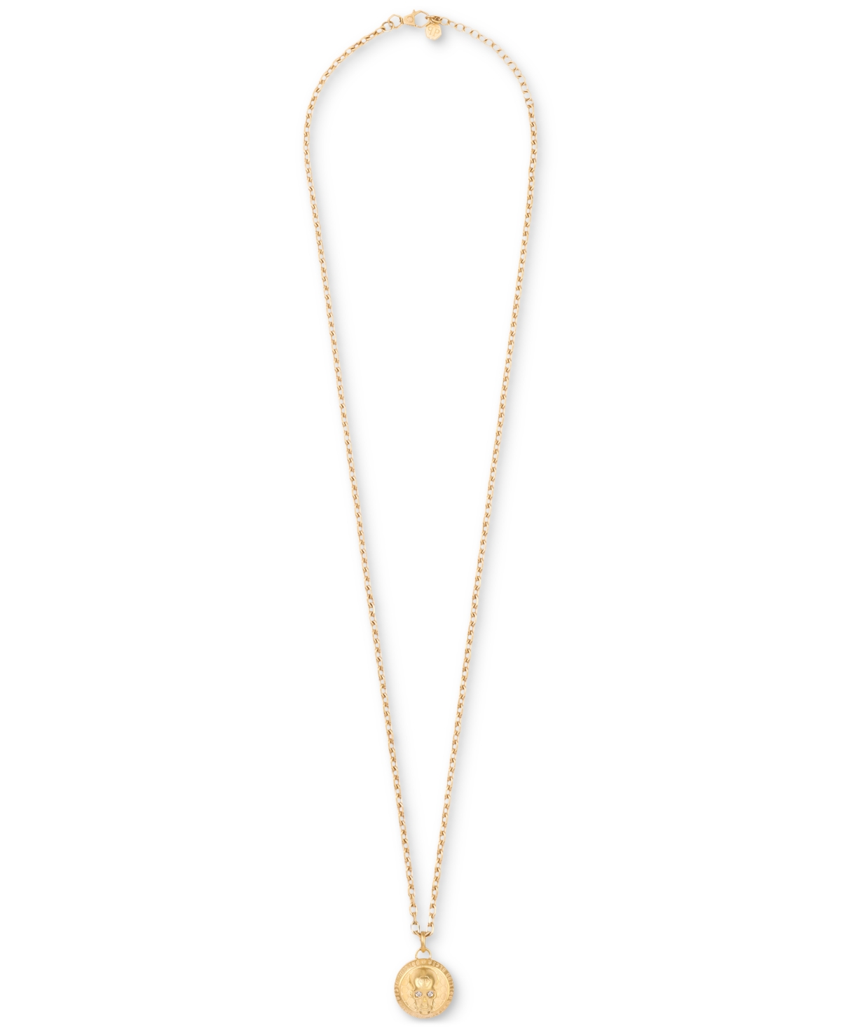 Gold-Tone Ip Stainless Steel 3D $kull Cable Chain 29-1/2" Pendant Necklace - Ip Yellow Gold
