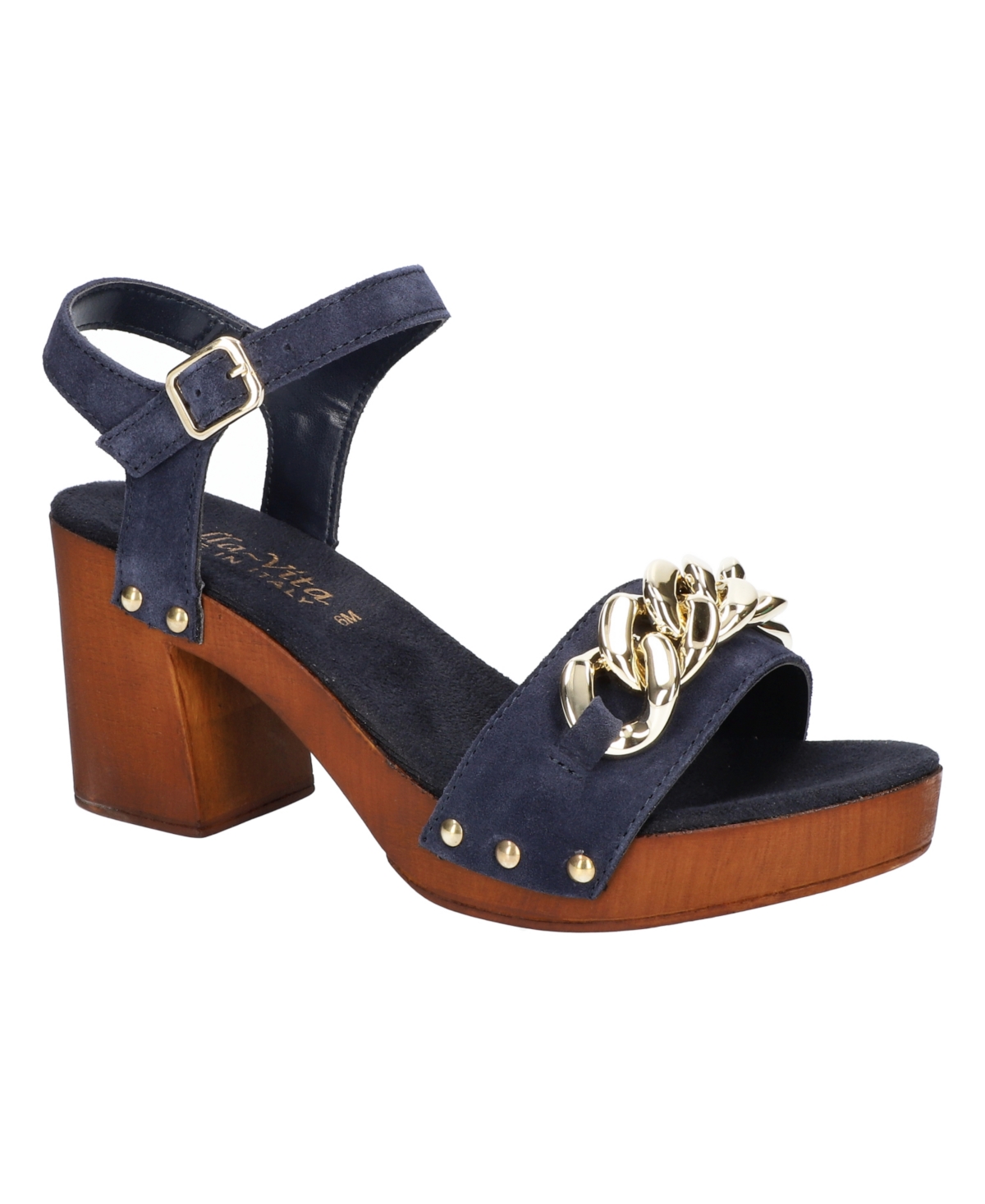 Shop Bella Vita Women's Van-italy Heeled Sandals In Navy Suede Leather