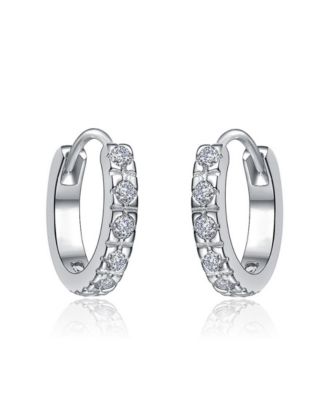 Extra Mini Huggie Radiant Hoop Earrings with Sparkling Cubic Zirconia