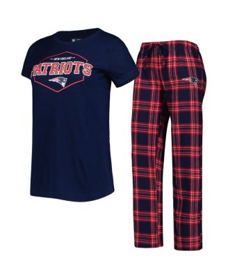 Women's Navy, Red New England Patriots Badge T-shirt and Pants Sleep Set