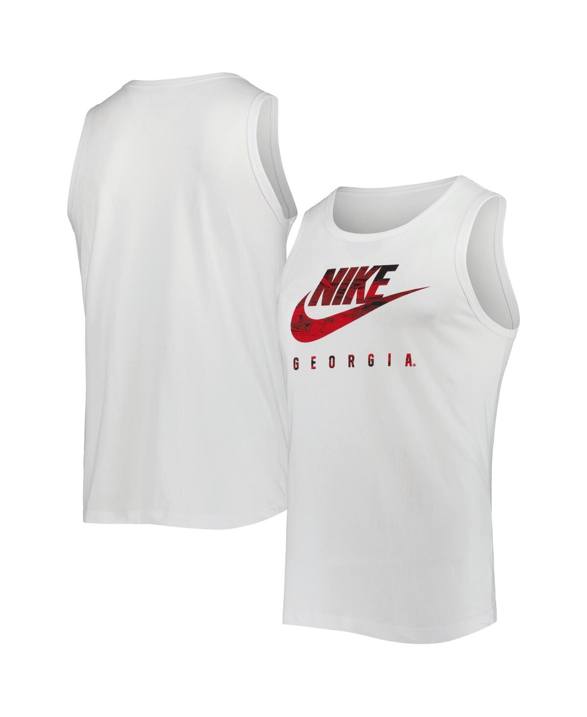 Shop Nike Men's  White Georgia Bulldogs Spring Break Futura Performance Tank Top